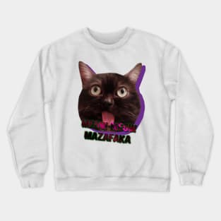 cat rofl meow mem space nature Crewneck Sweatshirt